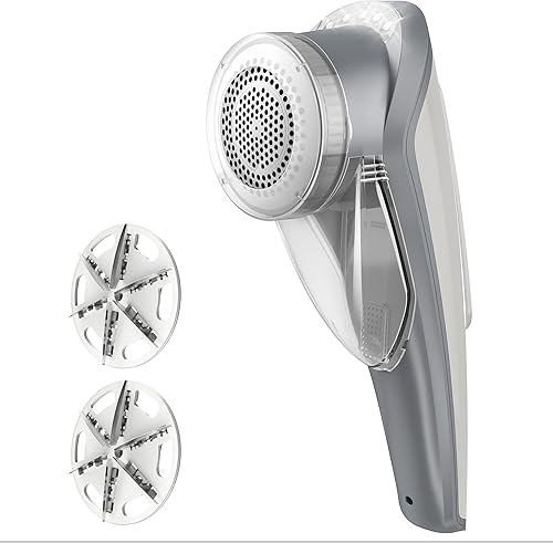 MR.SIGA Afeitadora de tela y removedor de pelusa con 2 velocidades, removedor eléctrico recargable de pelusa con luces LED y 2 cuchillas