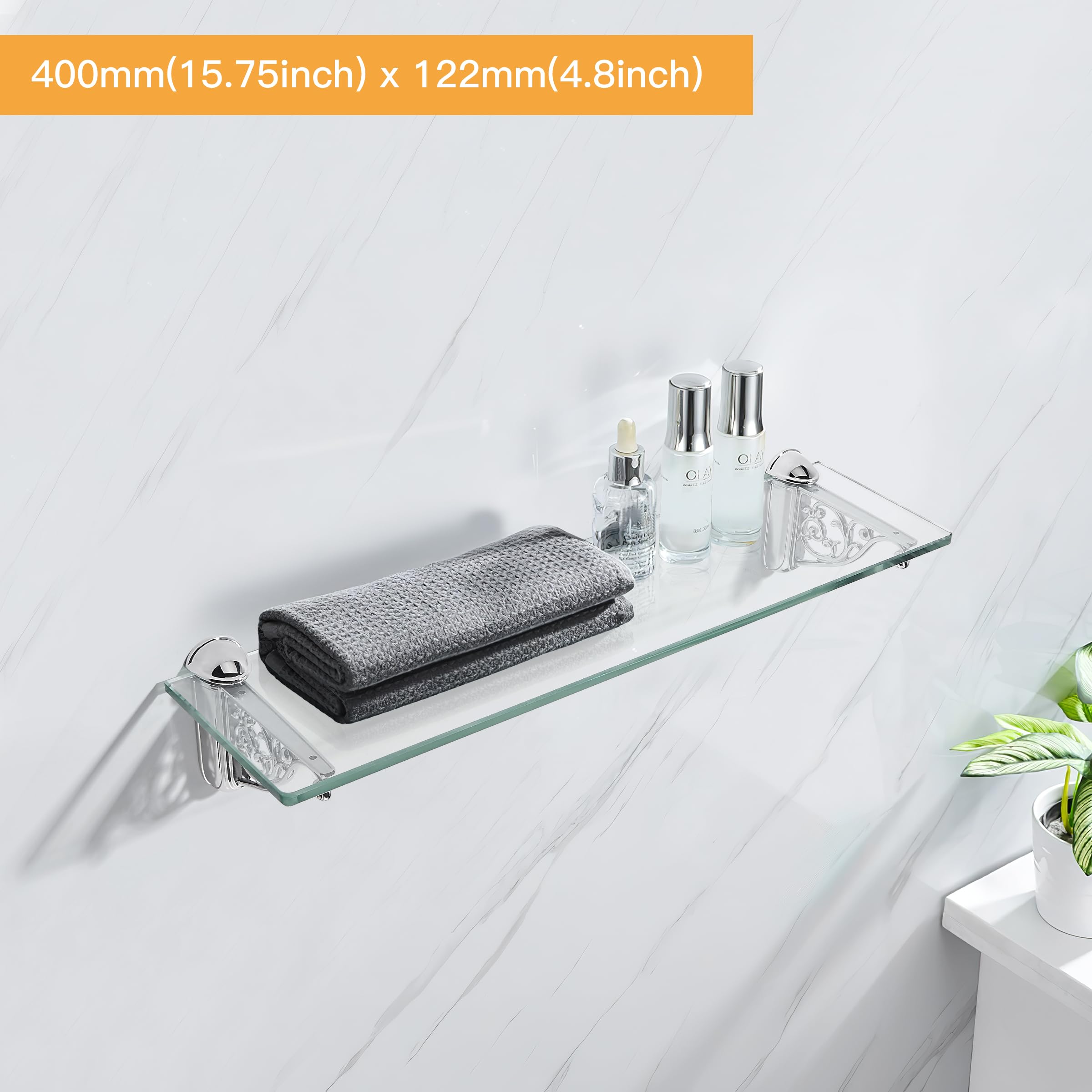 KHTUMEWARE-245CH+19.6BL Polished Chrome Shelf Brackets 20 in (508 mm) in Polished Chrome — KHTUMEWARE