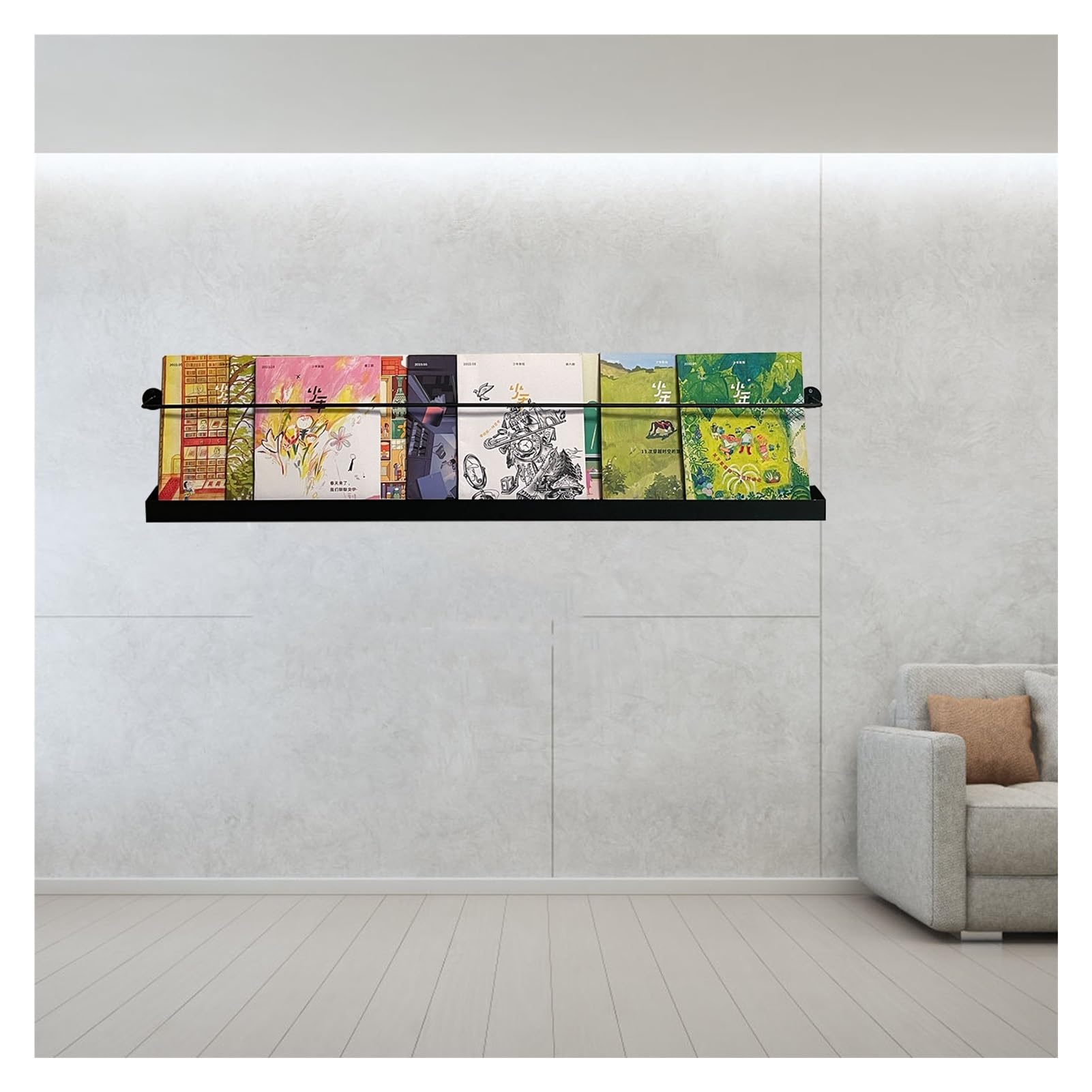 Prospektständer/Prospekthalter Ständer Modern Schwarz Magazinständer, 80 90 100 120 cm Lang Metall Katalog-Literatur-Halter/Broschürenständer, Sparen Sie Platz Bücherregal, Für Veranstaltungen Büro