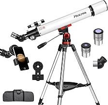 MEEZAA Teleskop, Teleskop Astronomie Erwachsene Profi, 70mm Blende 700mm Refraktor Teleskope für Einsteiger und Anfänger, Tragbare Reiseteleskope mit Edelstahl-Stativ, Handyhalterung und Tragetasche