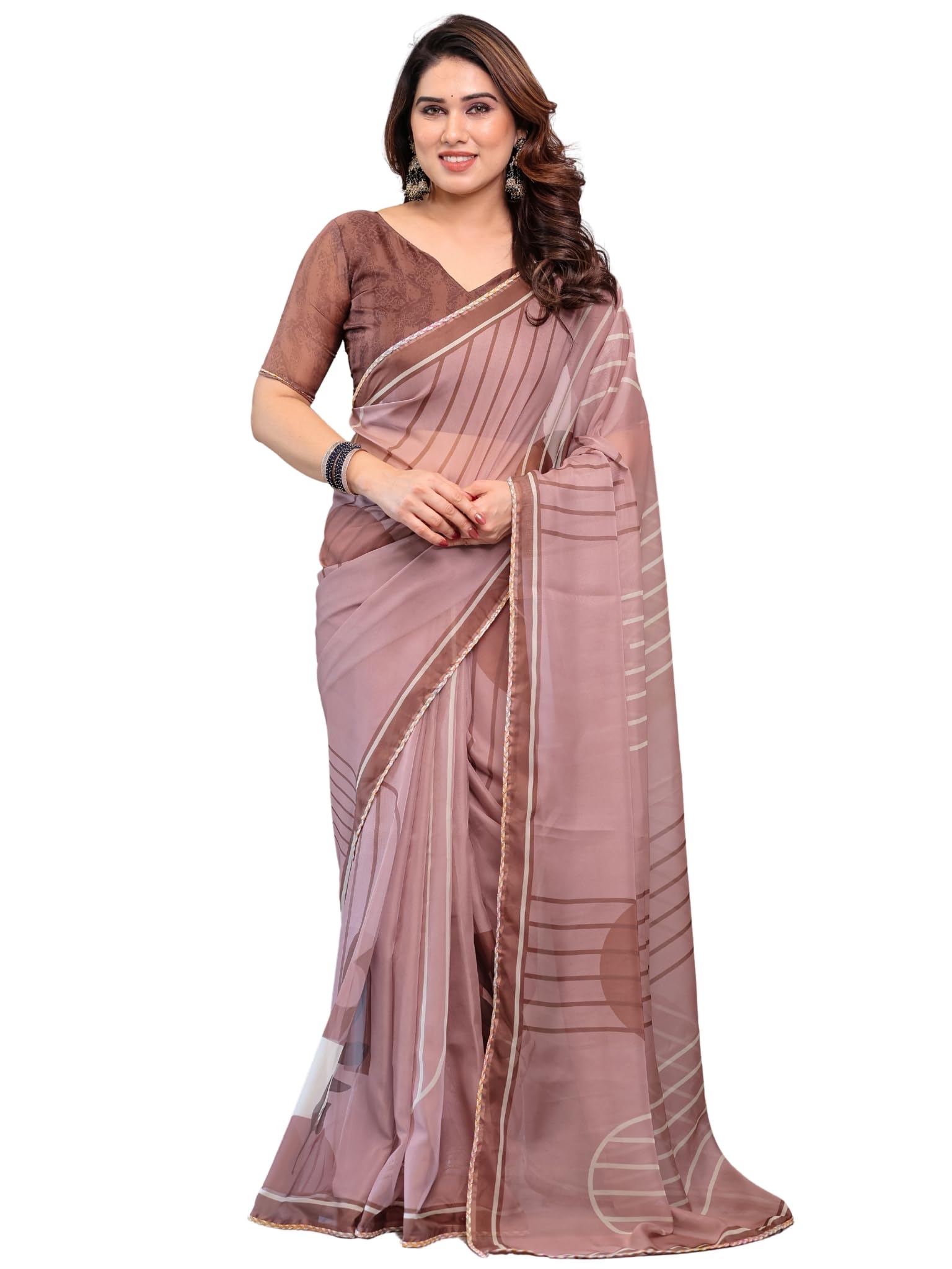 almaari fashion ALMAARI FASHIONWomen's Floral Printed Organza Saree with Unstitched Blouse Piece | Traditional Ethnic Wear Sarees | Soft Lightweight Ethnic Office Wear Daily Wear Indian Sari (ORGANZA 101-110 F)-picture-48