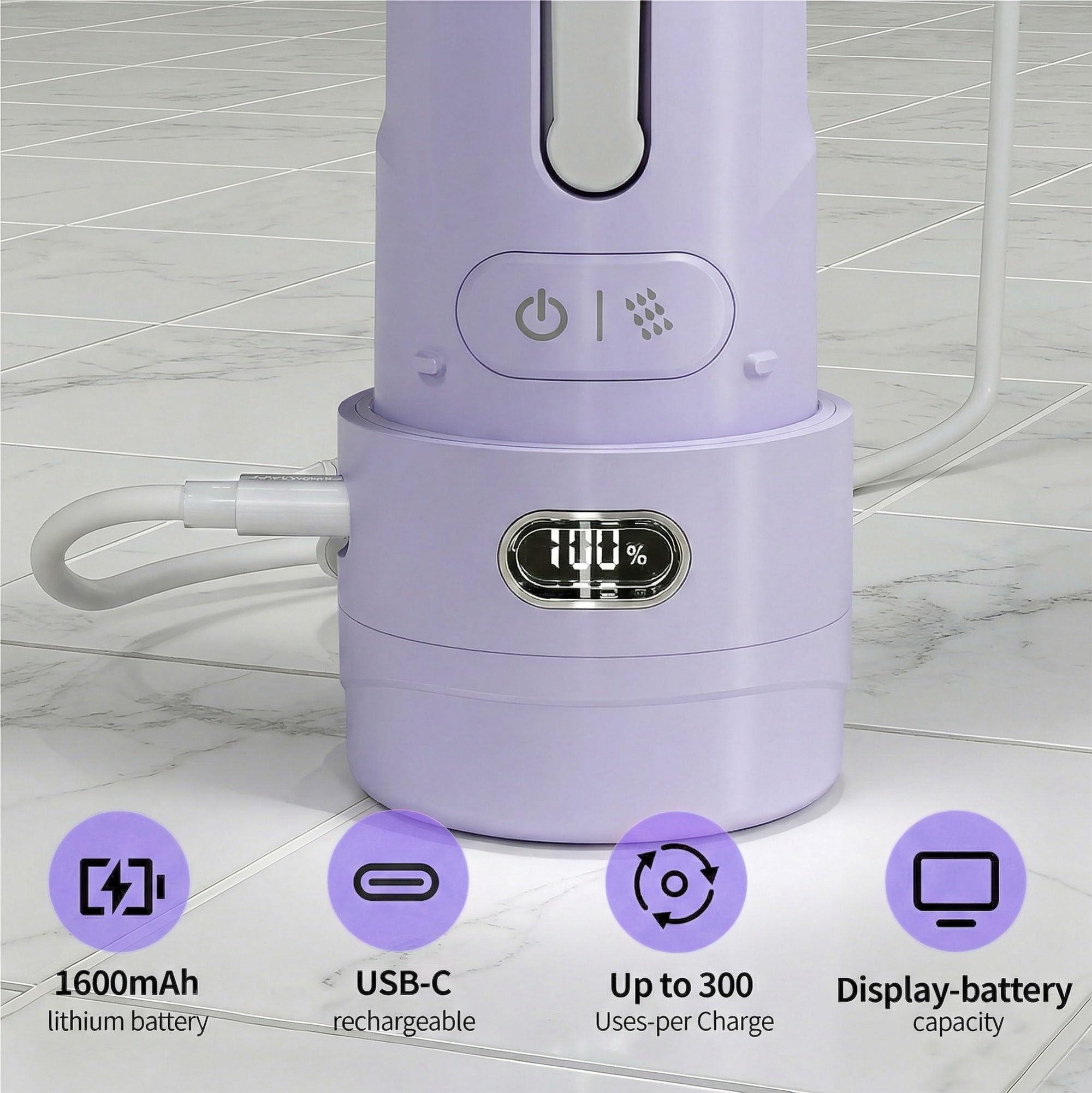 Bidet portatile da viaggio, spruzzatore per l'igiene personale per donne e uomini, bidet portatile portatile per WC, ricaricabile, elettrico, portatile, ad alta pressione, pieghevole, alimentato a