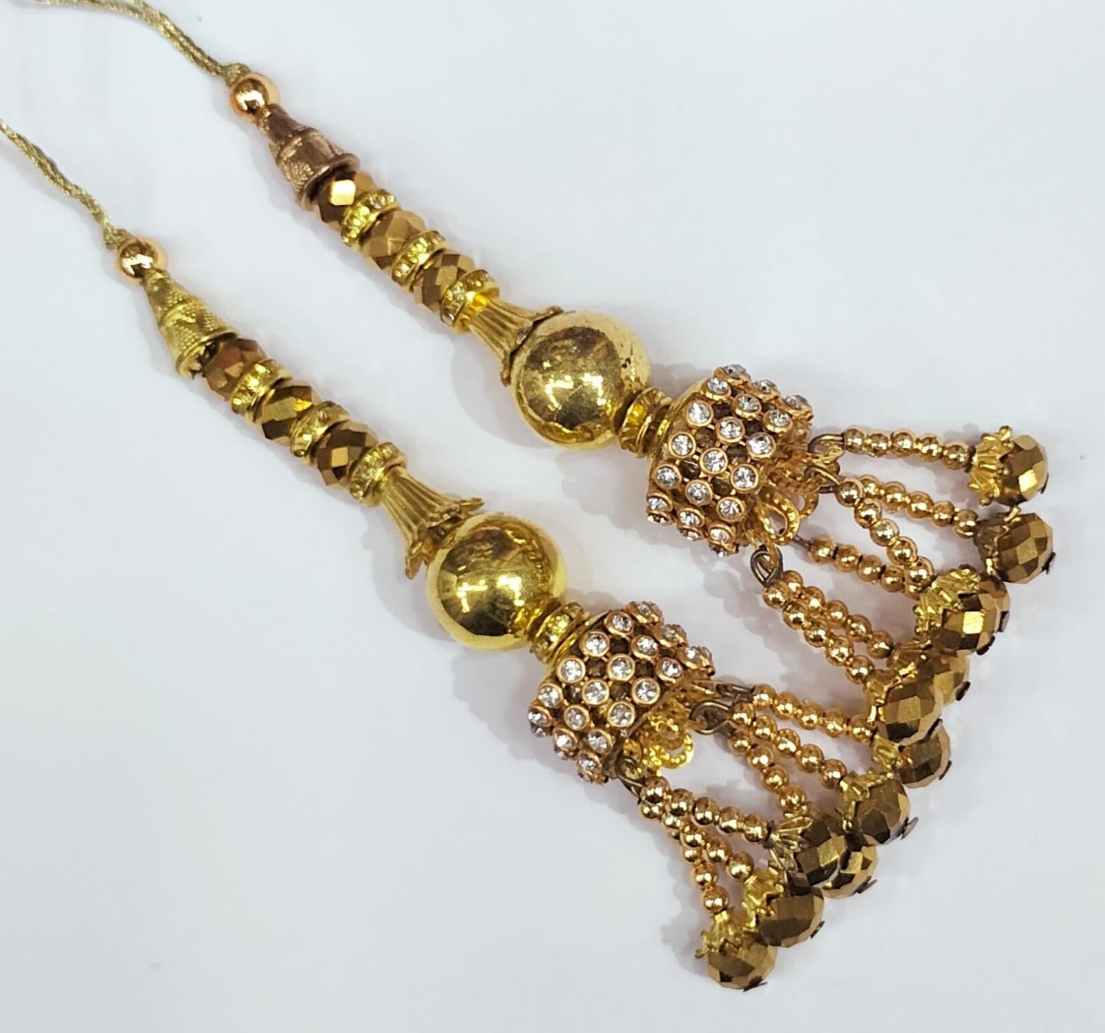 The Design Cart (10 Pc) Golden Latkan for Lehenga, Blouse, Dupatta, Kurties | Fancy Designer Latkans | Dupataa Tassels.