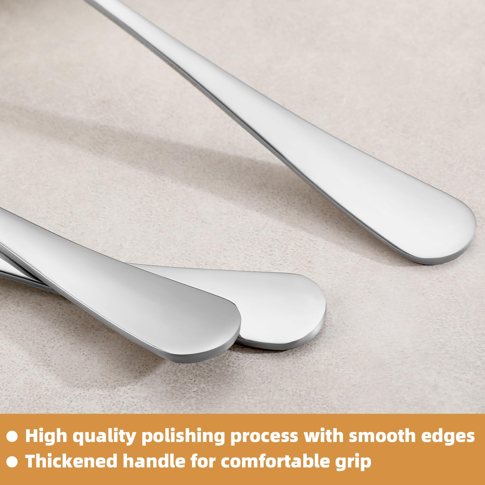 Juego de cucharas de cena, cucharadas de acero inoxidable de grado alimenticio, cuchara de mesa de metal duradero, cucharas de sopa, cubiertos para el hogar, cocina o restaurante, apto para