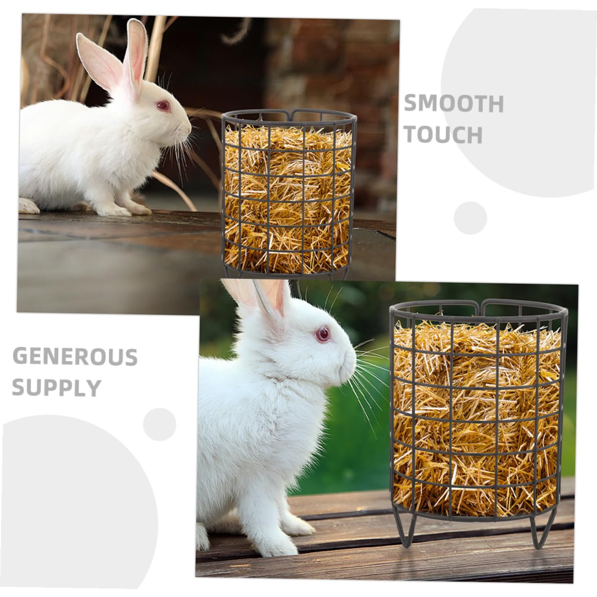 SHINEOFI Mangeoire à Foin Lot de 2 Pièces pour Lapins et Chinchillas pour Garder la Nourriture Propre en Fer Noir Résistante à l'usure, Minimise Le Gaspillage