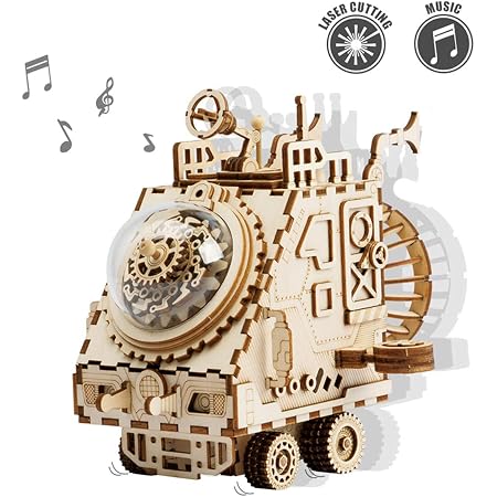 ROKR Pistolet En Bois à Assembler Corsac M60 - Puzzle 3D Mécanique Avec Élastiques, Tir Rapide 6 Coups, Idéal Ados Et Adultes