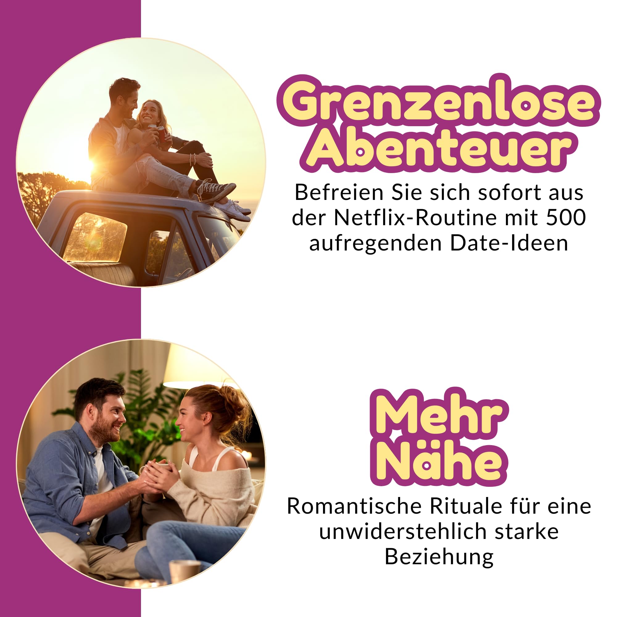 Gemeinsame Abenteuer - 500 Ideen, die jede Beziehung auf das nächste Level bringen: Die ultimative Bucketlist für Paare | mit Adrenalin-Kicks, viel Lachen und romantischen Überraschungen