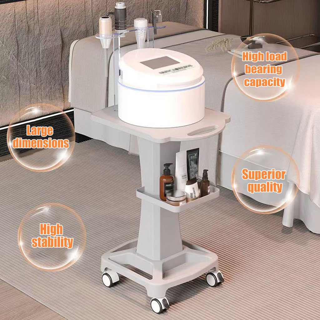 Carrello Mobile per Laptop, Carrello da Laboratorio da Pavimento, Scrivania Portatile Compatta con Ampio Piano di Lavoro, Quattro Ruote Piroettanti, Rotazione A,Grey