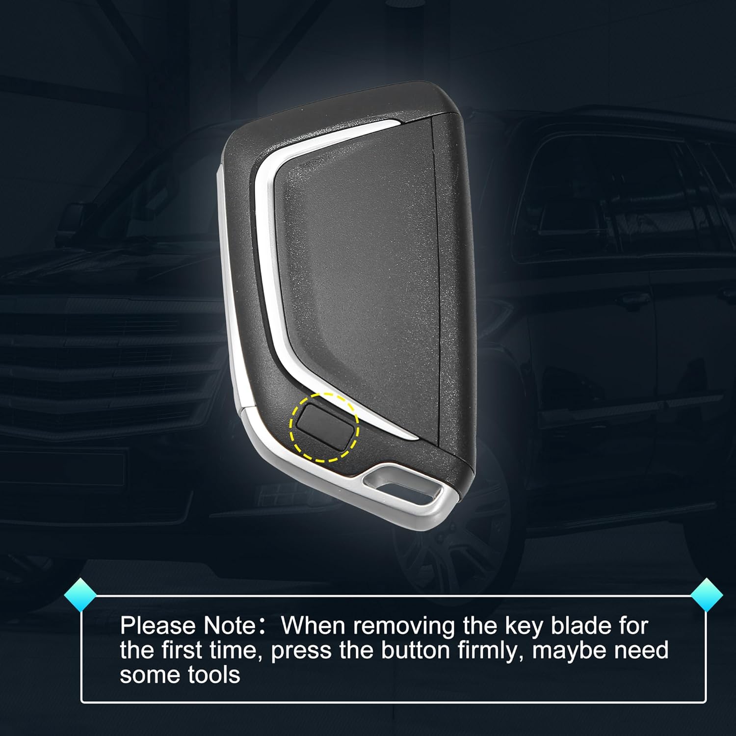 X AUTOHAUX 433MHz YG0G20TB1YG Smart Proximity Keyless Entry Remote Key Fob for Cadillac CT4 CT5 2020 2021 49 Chip 5 Buttons with Door Key 13536990