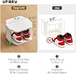 UFORU Small Shoe Rack, 5 Tier Plastic Vertical Shoe Rack for Small and Narrow Spaces, Free Standing Shoe Organizer for Closet, Entryway