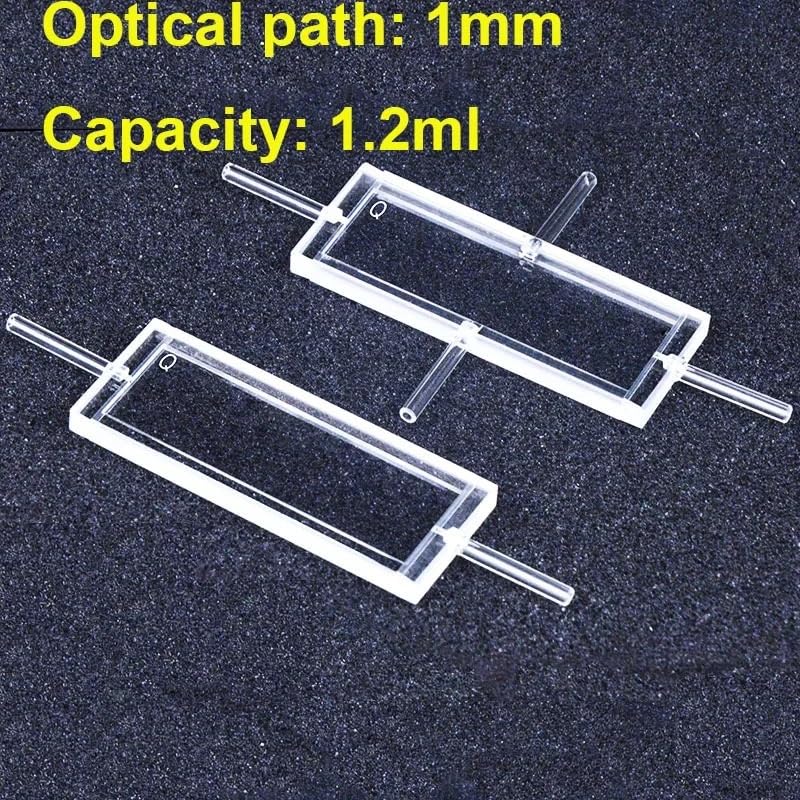 1 x Quarz-Durchflussküvette, 1 mm, optischer Weg, Glasröhre für U-V-Übertragung, 1,2 ml Fassungsvermögen (2 Röhren)