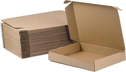 Cajas de envío de 13 x 10 x 2 pulgadas, paquete de 25 cajas de cartón corrugado marrón para pequeñas empresas