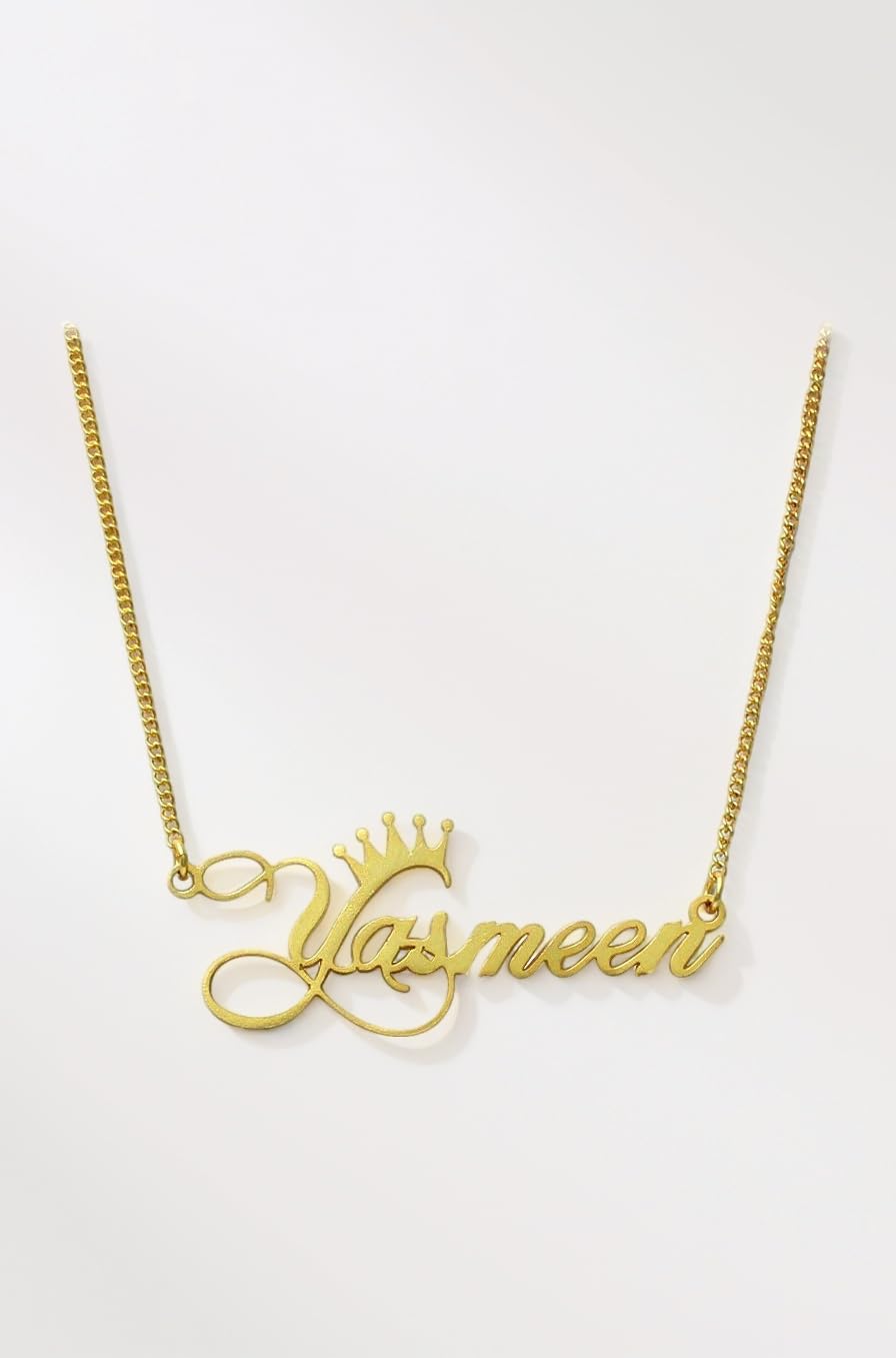 Artisans Crafted RoiDes Arts Customised Gold Plated Name Necklace for Unisex Adult Customised your Name