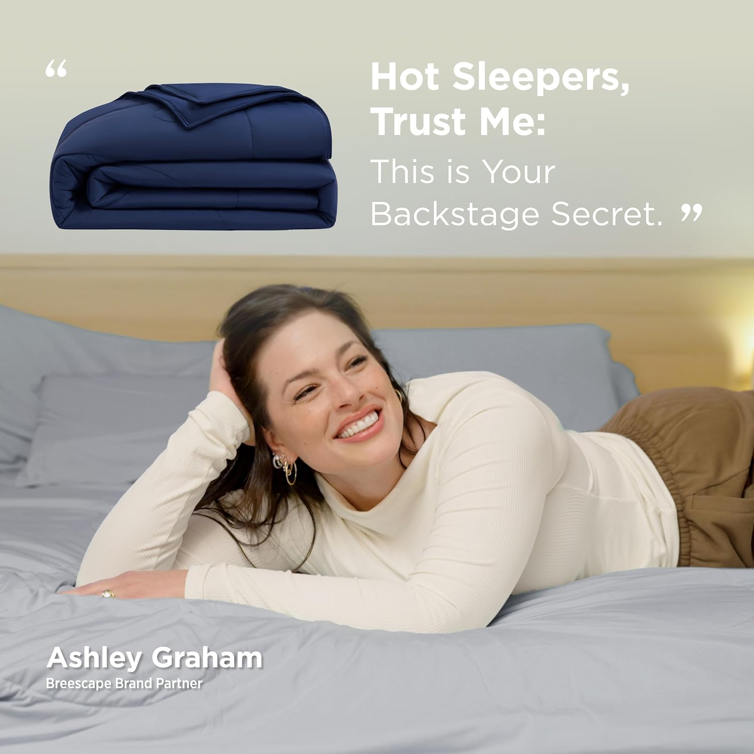 Breescape Cooling Comforter King Size - BlendTek™ Q-Max>0.46 Tech, Breathable Blanket for Hot Sleepers & Night Sweats Relief, Premium Lightweight Summer Bedding, 106x96 Inches, Twilight Blue - Image 4