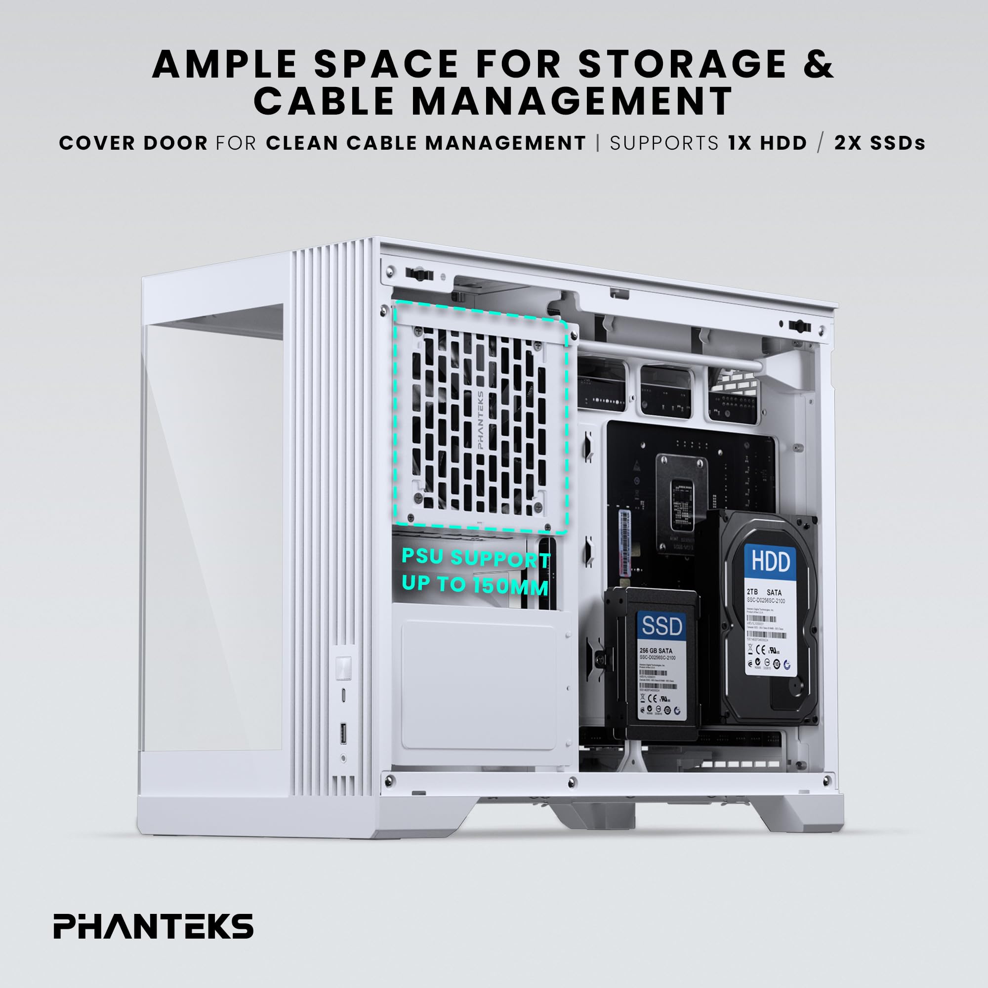 Phanteks XT V3 Mini-Tower PC-Gehäuse Weiß – Kompaktes Micro-ATX