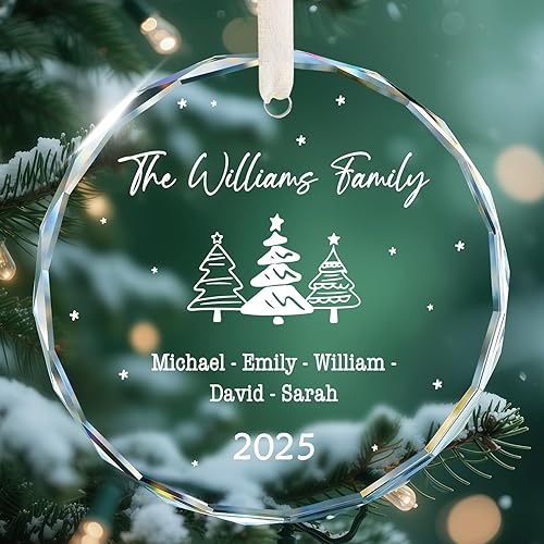 Miniatura 15 de Adornos con nombre de letra para árbol de Navidad, adornos de Navidad personalizados 2025, adornos de nombre inicial personalizados, decoraciones