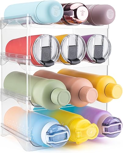 Organizador de botellas de agua para gabinete, organizador de botellas para gabinete, paquete de 4 soportes para botellas de agua, almacenamiento de