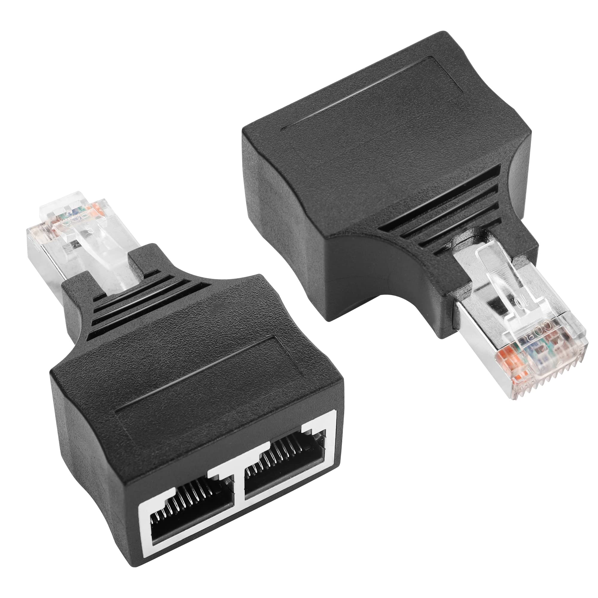 GINTOOYUN RJ50 Adapter 2 Stück - 10Pin Auf 2 Buchsen Für Netzwerk-Switching