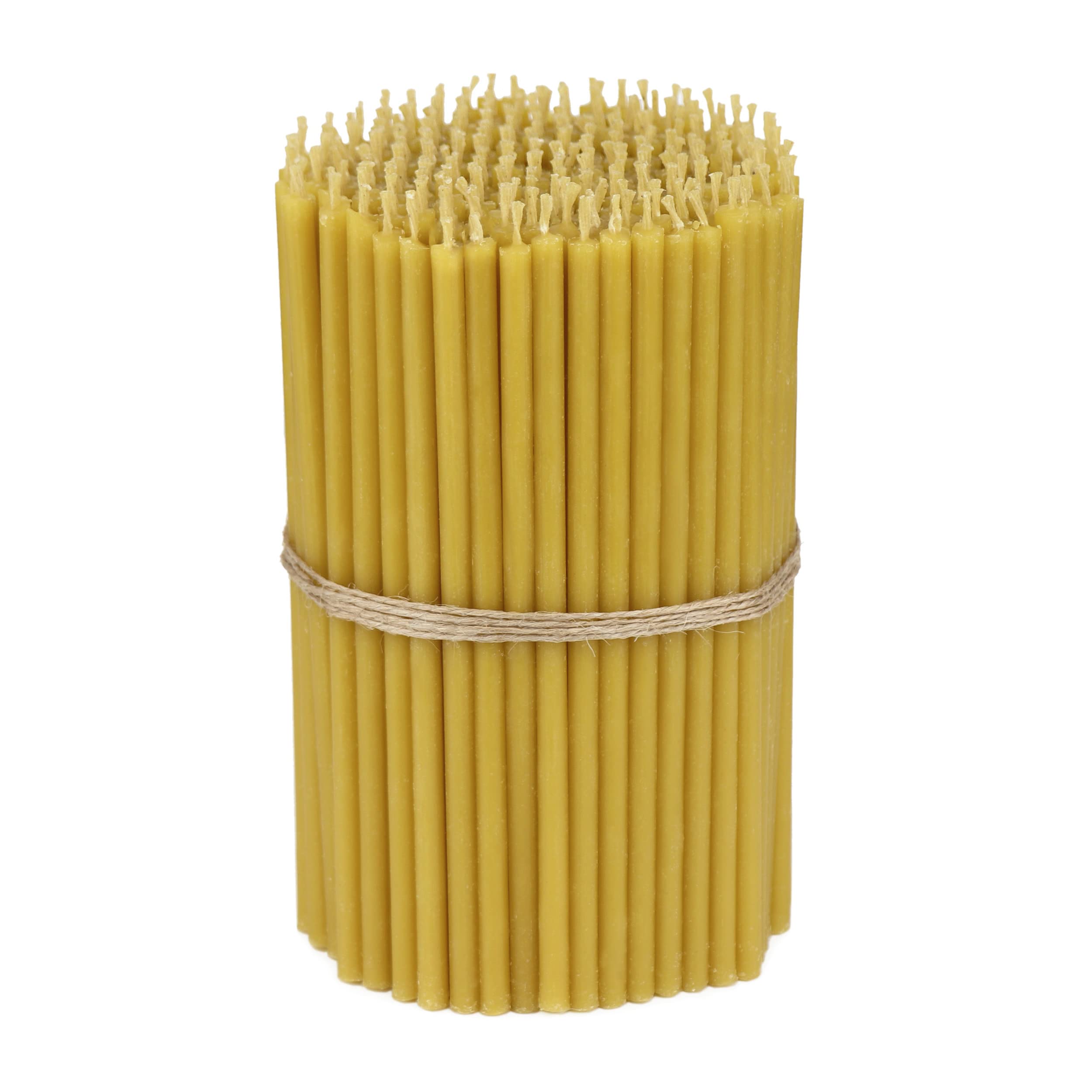 Nklaus Yellow 990G Beeswax Altar Candles (Approx. 250 Pcs.) 36261 - Unscented Taper Candle