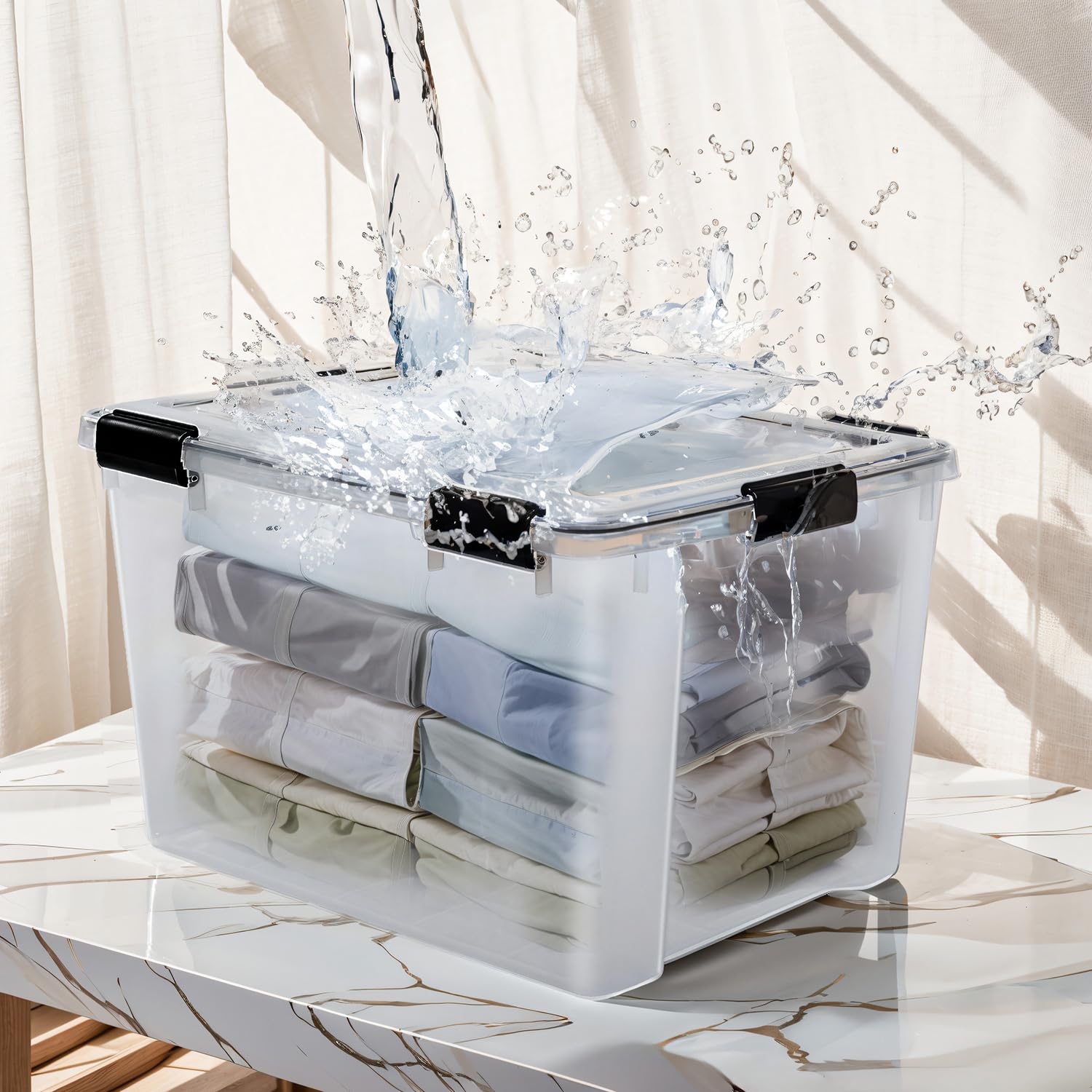 Iris Ohyama, AT-LD Airtight Storage Box, 70 L, Pack of 2