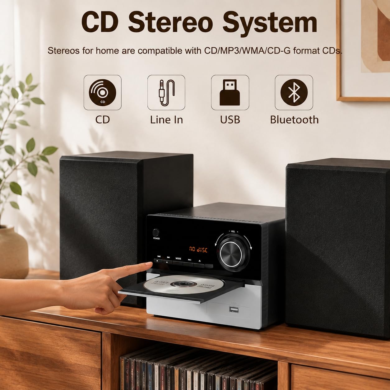 Impianto Stereo Casa Bluetooth, Lettore CD Musica con Casse da 30W RMS