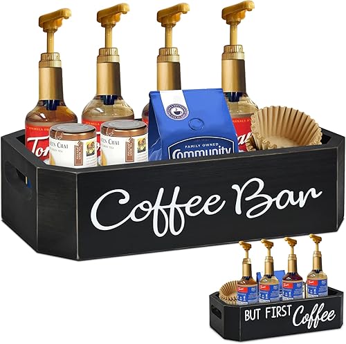 Organizador de estación de café, accesorios y almacenamiento de barra de café para encimera, soporte para cápsulas de café, organizador de cajas de