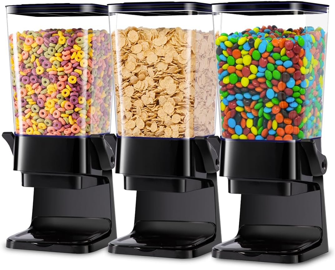 Cereal Dispenser Countertop with Lids, 5L Organization and Storage Containers...