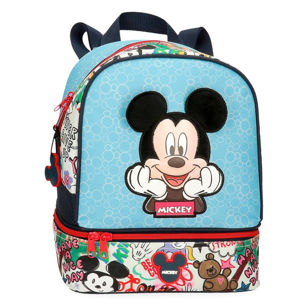 Disney Mickey Be Cool Mochila porta merienda Azul 23x28x13 cms Poliéster 8,37L