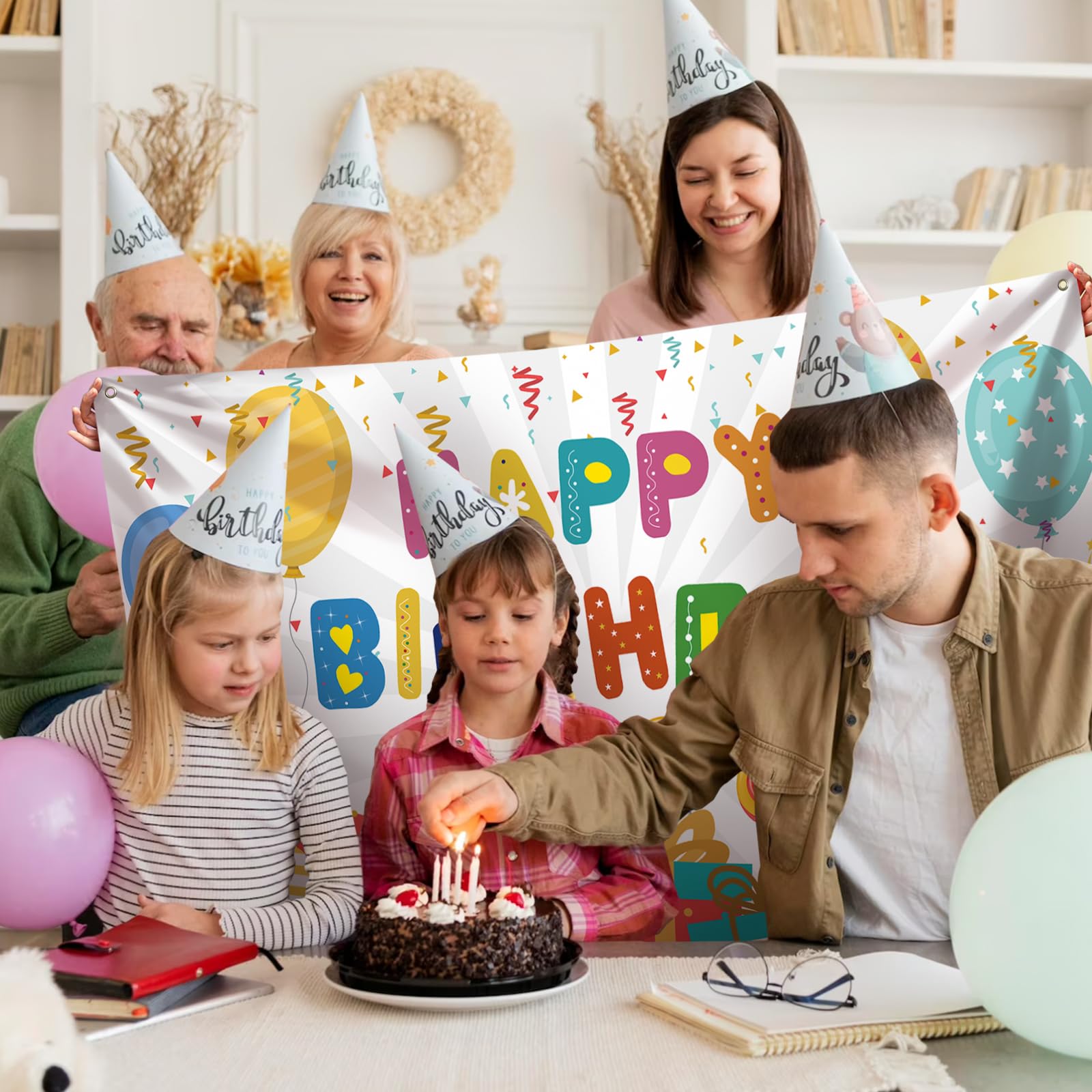 Amscan 9912125 - Striscione con scritta Happy Birthday