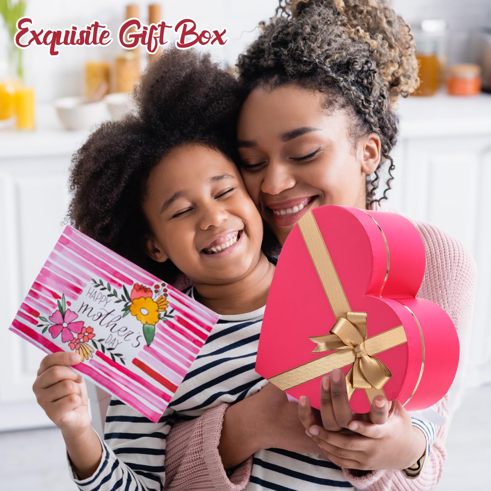 Glenmal Herzförmige Geschenkboxen mit Deckel, 100 g, geschreddertes Papier, stapelbar, Herz-Blumenkästen für Valentinstag, Hochzeit, Geburtstag, Babyparty, Geschenkverpackung, Rosenrot, 3 Stück