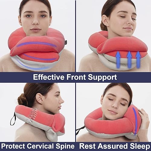 Miniatura 2 de BUYUE Almohadas de cuello de viaje para aviones, soporte de cabeza de 360, esenciales para dormir para vuelo largo, agradables al tacto y