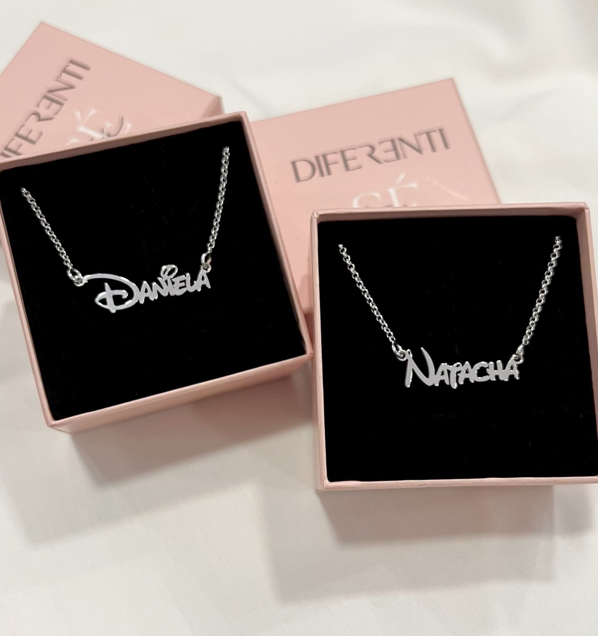 Collar Mujer con Nombre Personalizado de Plata de Ley - Artesanal hecho a mano -