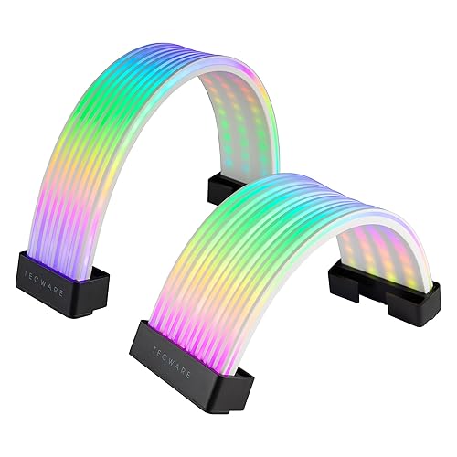Miniatura 8 de Kit de cubierta de cable RGB flexible TECWARE | Compatible con placa base de 24 pines y GPU de 8 pines/16 pines | Extensión de cable PSU ARGB con