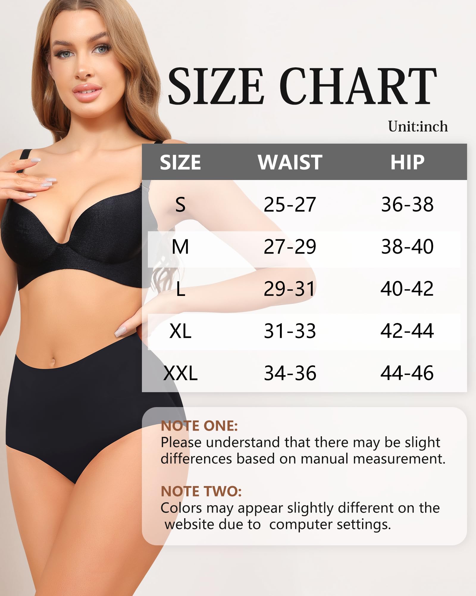 Levao Bezszwowe majtki damskie, wysoka talia niewidoczne majtki miękka elastyczność wygodna bielizna oddycha zestaw 5 sztuk (S-XXL)