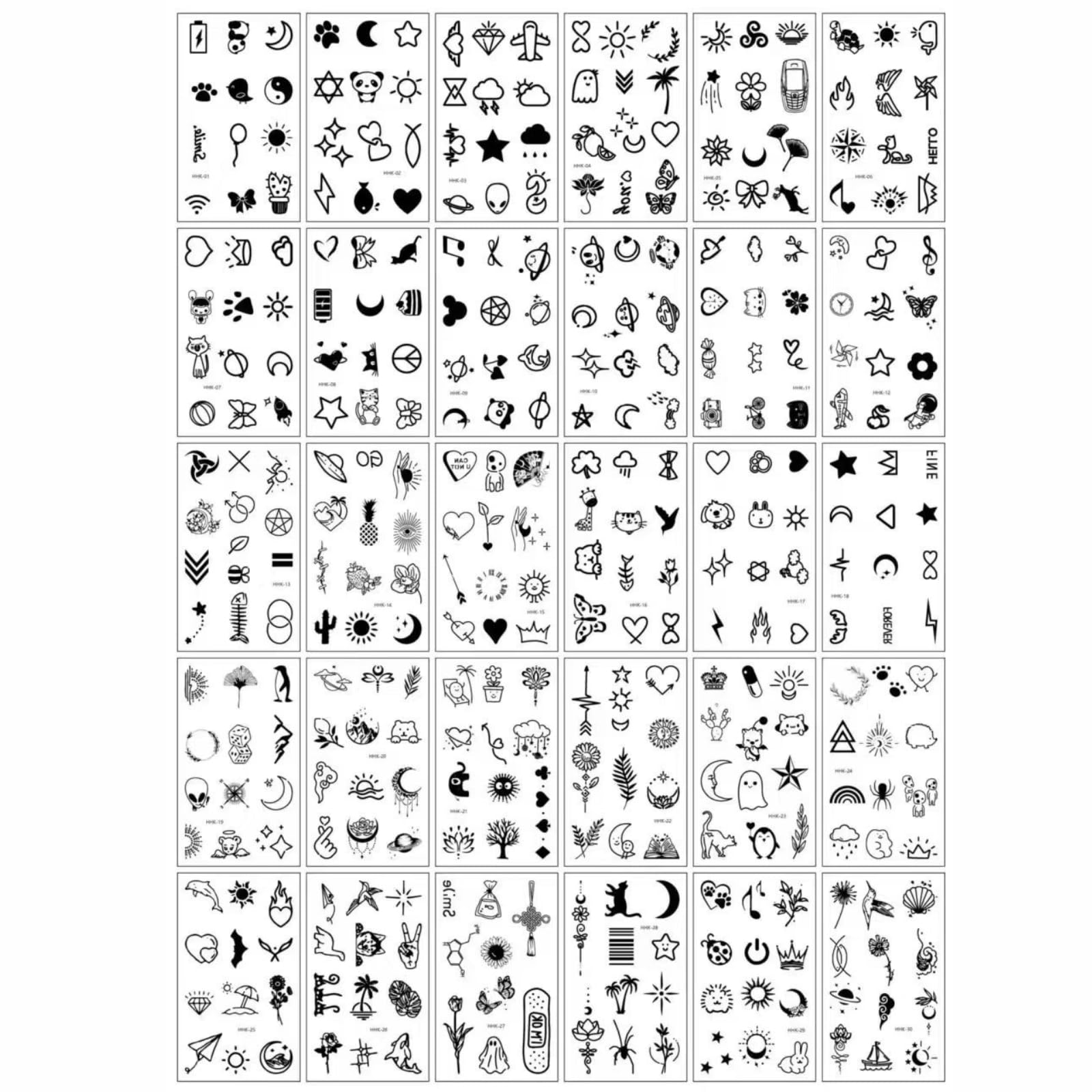 TecoKart® 30 Sheets Temporary Tattoo Stickers for Women Semi Permanent Tattoos Realistic Tattoo Stickers, Waterproof Sweatproof Black Butterfly Floral Goth Fake Tattoos for Hand Face Body Party Festival Daily Wear-image-44