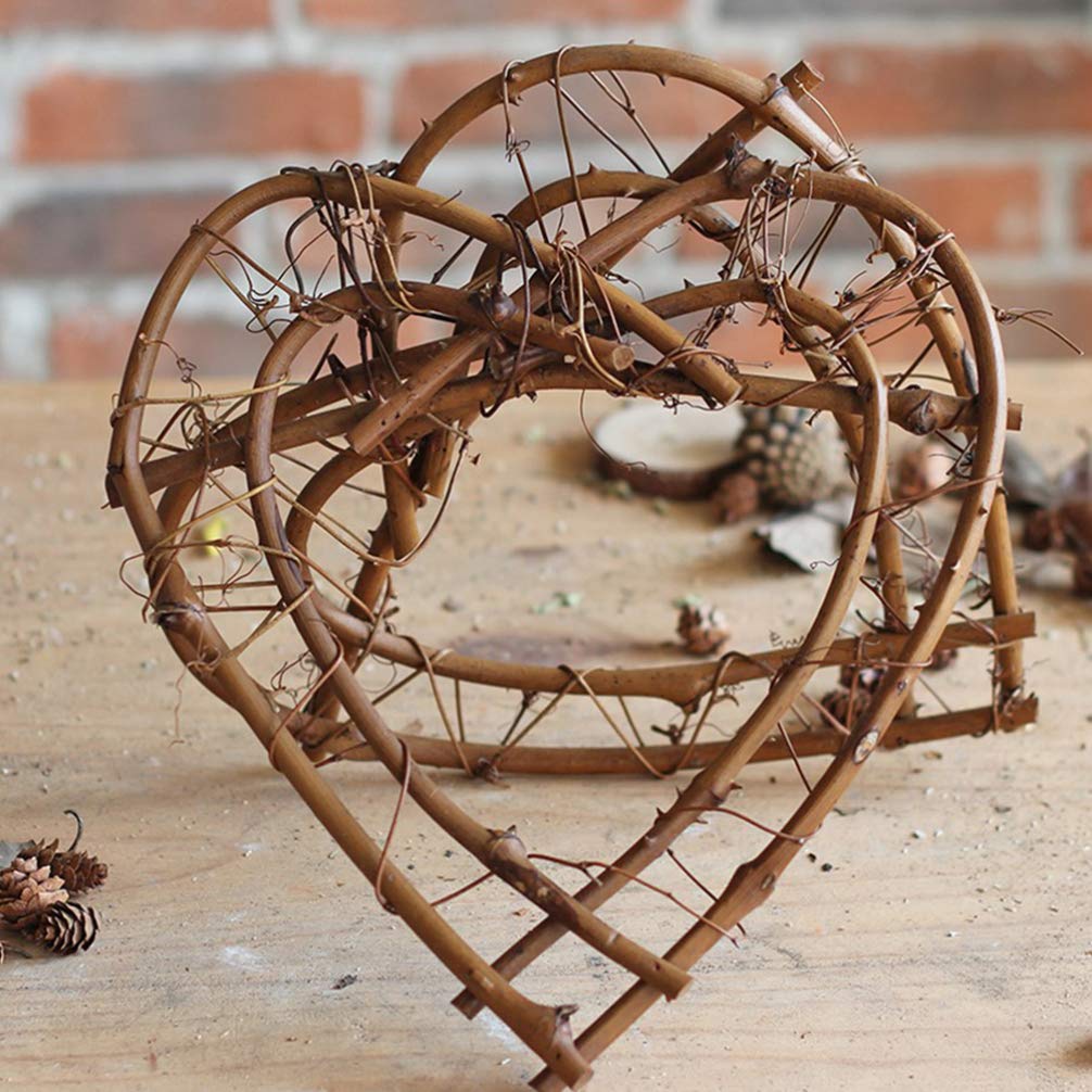 DIY Rattan-Herzkranz Aus Weinreben – 20 Cm, Weiß, Für Deko & Basteln