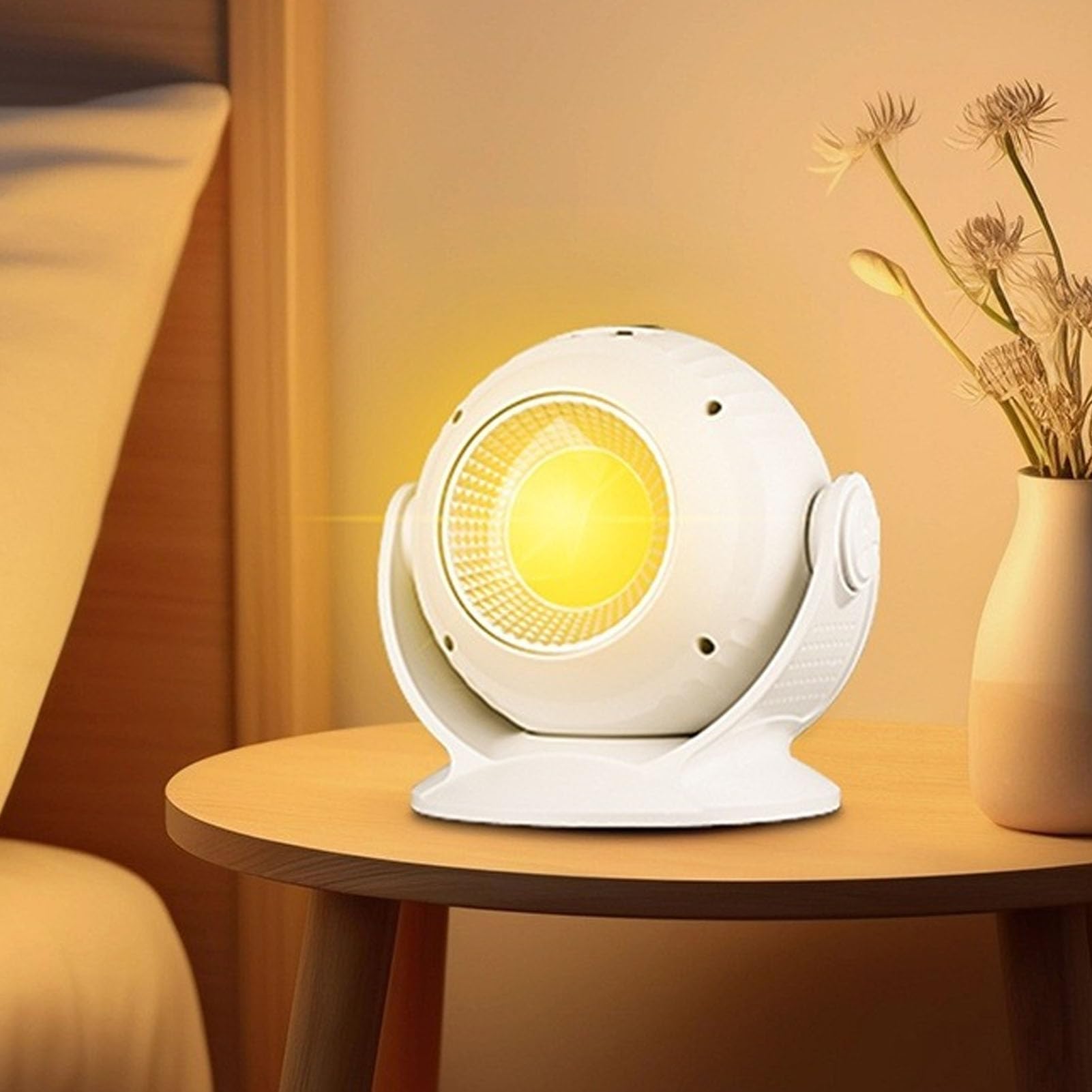 Zunate Lampe de Projecteur de Ciel étoilé, Lumière de Lune Rotative à 360 Degrés, Lumière D'ambiance de Camping Rechargeable Blanche 5,9x5,1 Pouces
