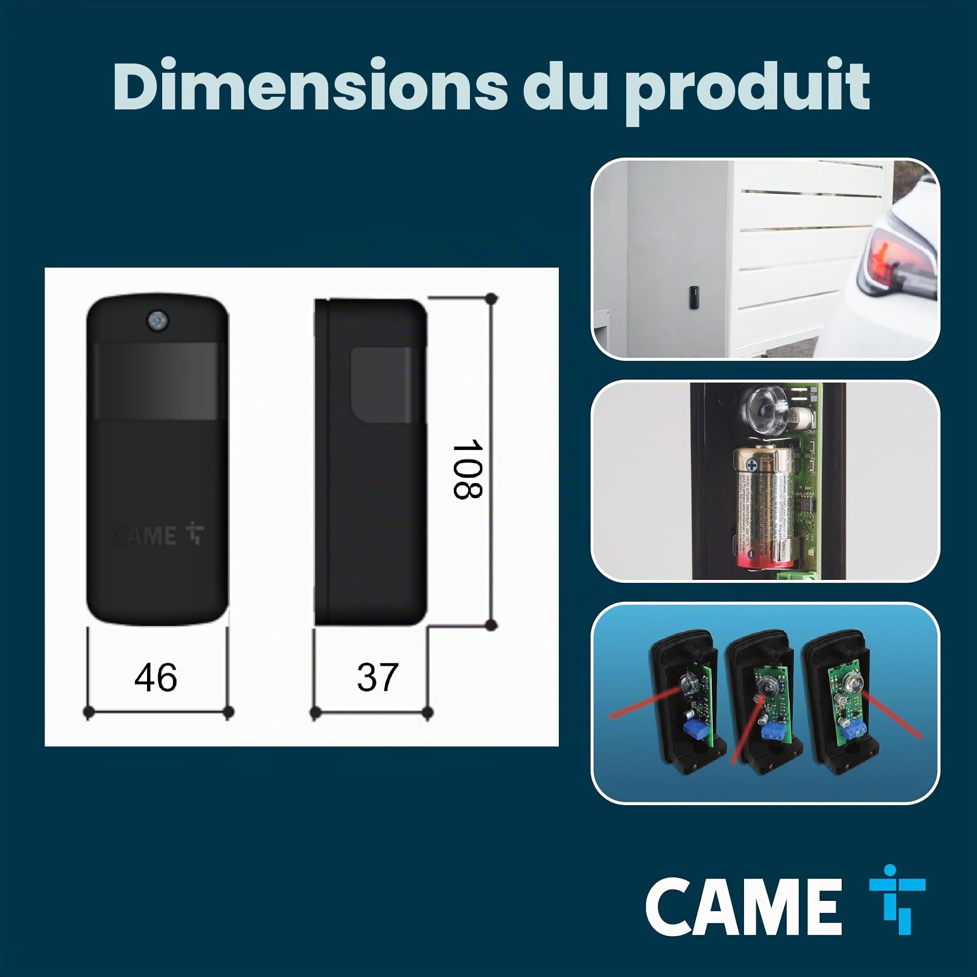 Came DXR Paire de photocellules externes sans Fil de 10mt ex DBC01-806TF-0060