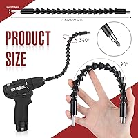 Vista 3 de Therwen Juego de extensión de broca flexible de 18 piezas, accesorio de broca de ángulo recto de 105°, adaptador hexagonal de 1/4, 3/8, 1/2