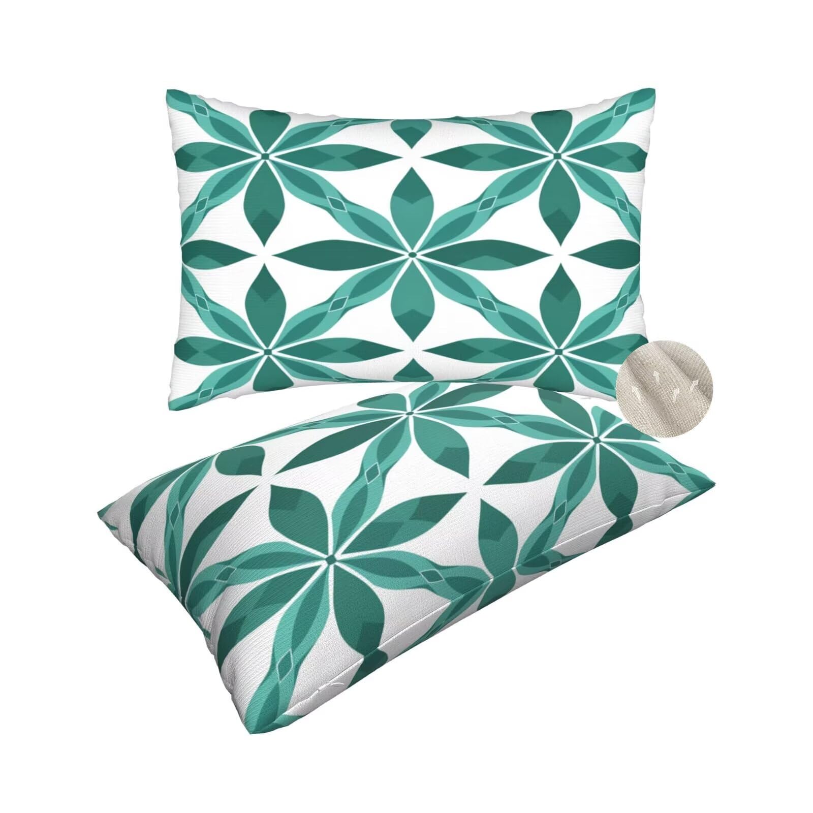 Housse de coussin vert 50x80 cm finition haut de gamme pour canape design
