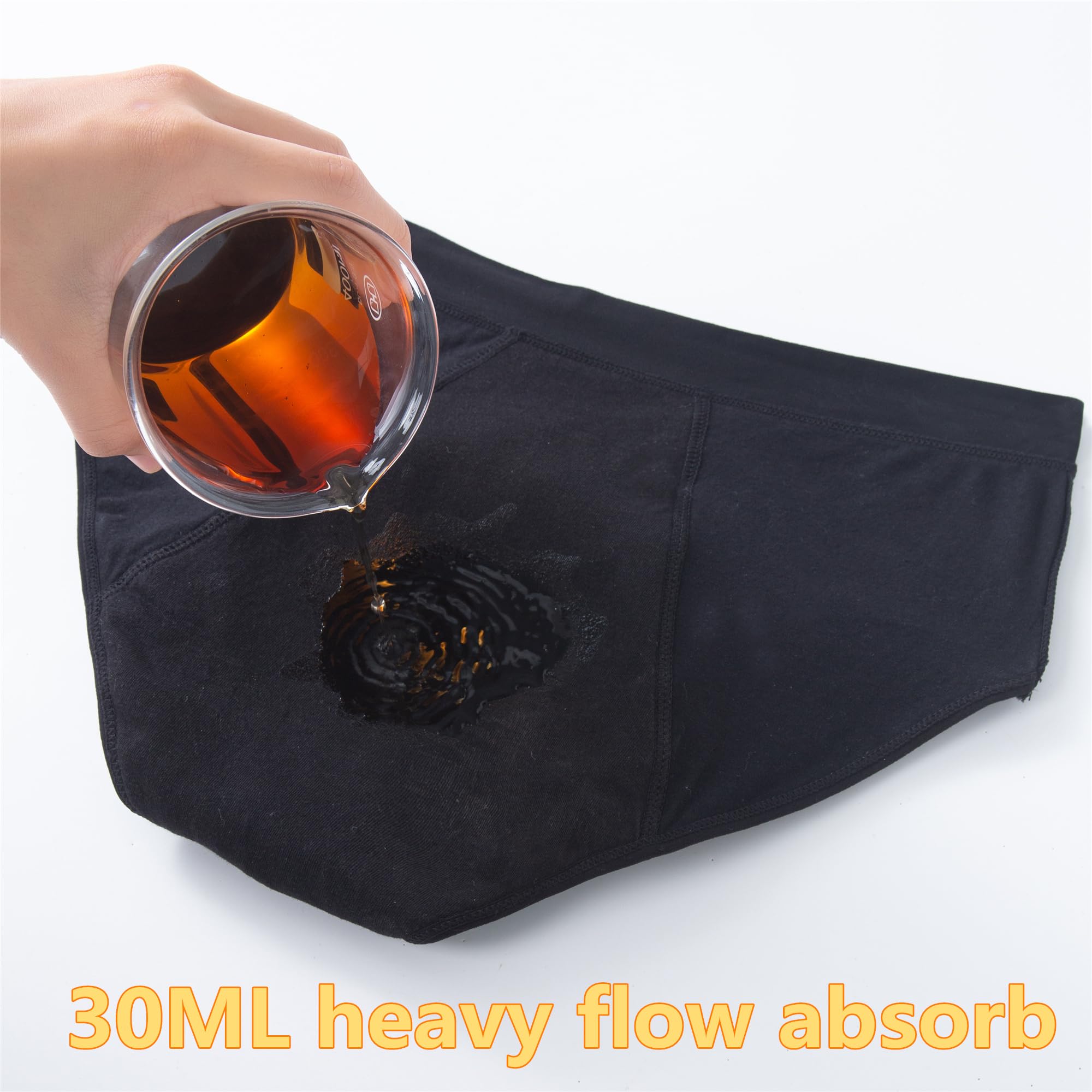 ZVZK Period Pants Heavy Flow Girls 30ML Absorb Cotton Knickers Briefs Underwear Mid Waist Hipster Menstrual Panties for teenage 8-18 Years — view 4