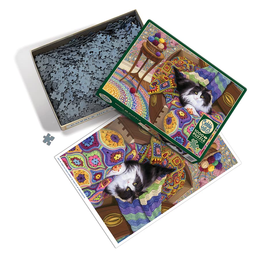 Cobble Hill 1000 Piece Puzzle - Comfy Cat - Sample Poster Included - Image 3