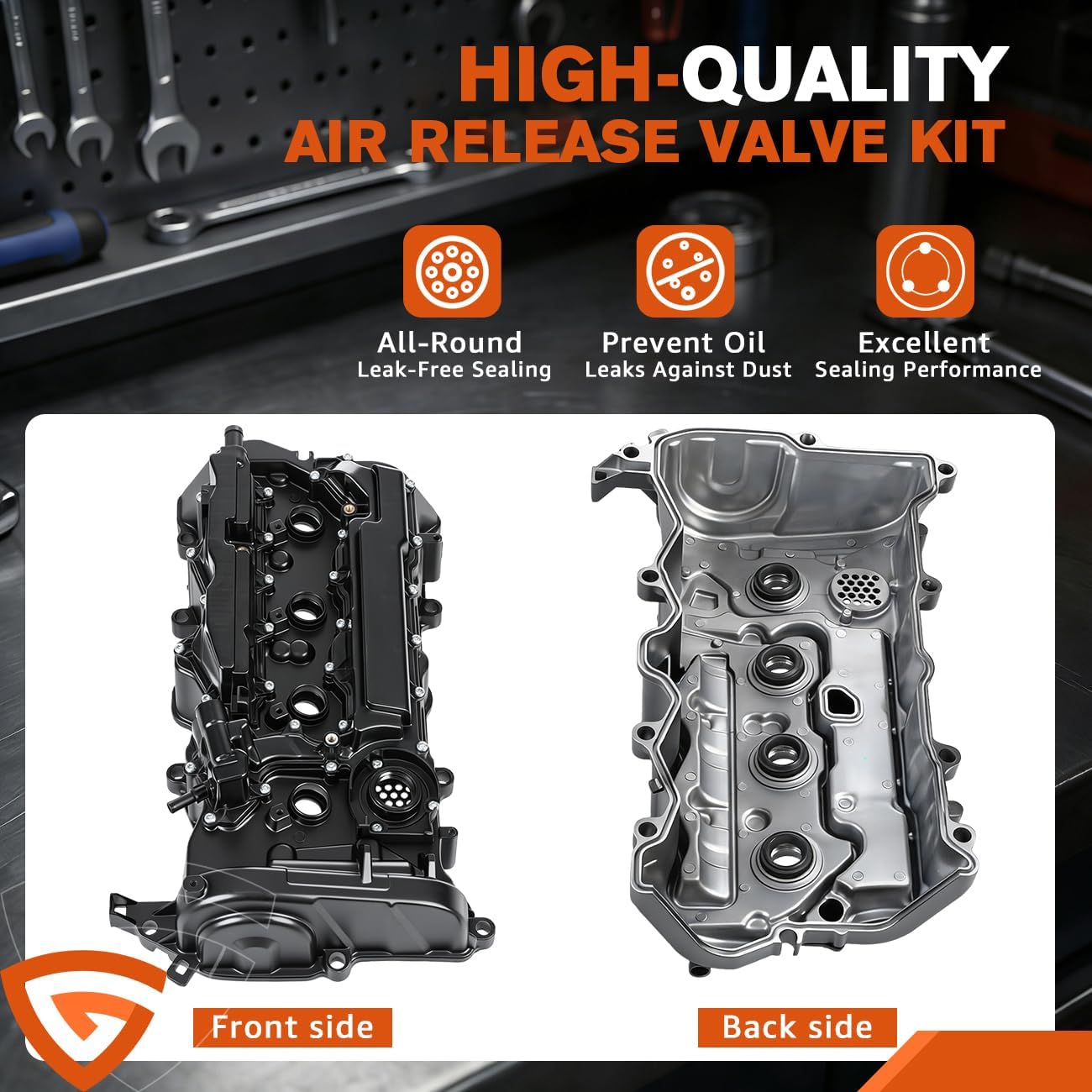Upgraded Aluminum Engine Valve Cover with Gasket, Fit for Honda CR-V 2015-2019 Accord 2013-2017 2.4L Replaces# 12310-RDF-A01 12310RDFA01 123105-A2A-01 123105A2A01