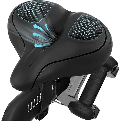 Oversized Bike Seat Compatible with Peloton Bike/Bike+, Wide Comfort Bike Seat Cushion for Women & Men, Large Bike Seat Replacement for Road Bike, Spin Bike, and Cruiser, Bicycle Saddle