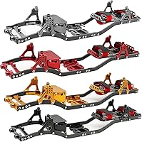 RXZIXYL 1/10 RC Crawler Carbon Fiber & CNC Metal Chassis Frame Kit for Axial SCX10 II Rock Crawler (Black, 275/313/324 WB)