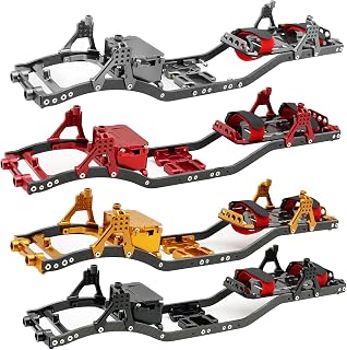 RXZIXYL 1/10 RC Crawler Carbon Fiber & CNC Metal Chassis Frame Kit for Axial SCX10 II Rock Crawler (Black, 275/313/324 WB)