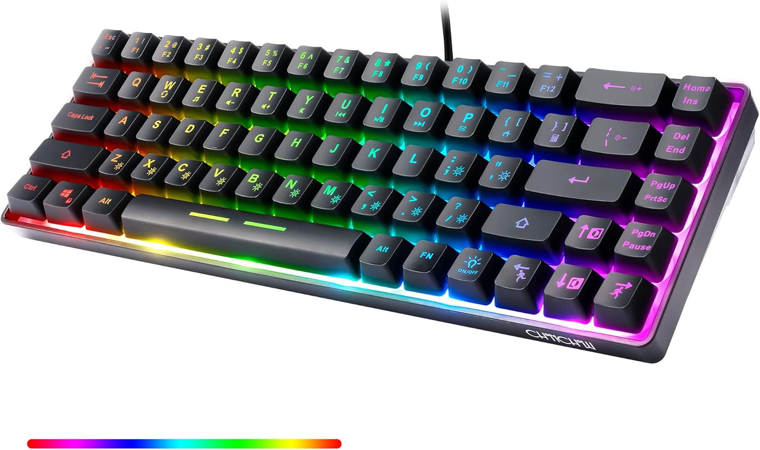 CHONCHOW 60 Gaming Keyboard Mini 68 Keys Layout Wired RGB Keypad with