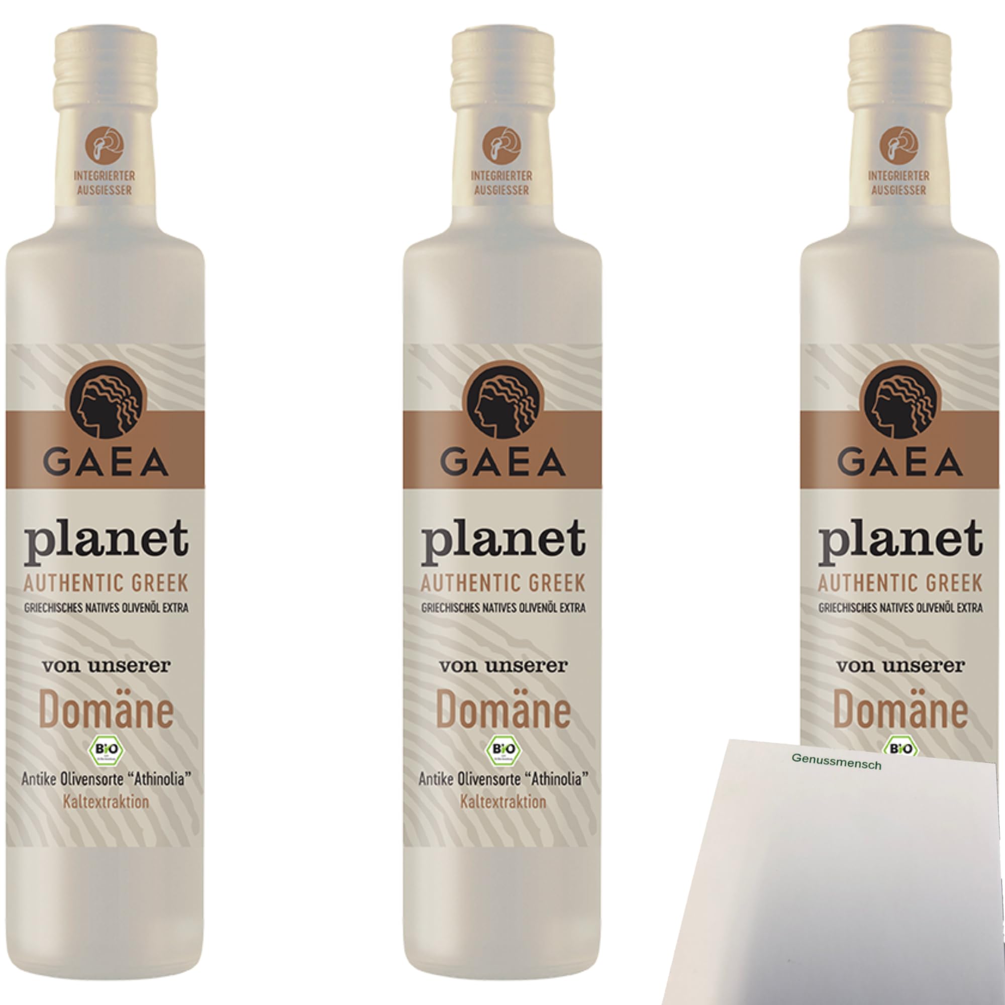 usy Bundle für Gaea Planet Natives Olivenöl extra 3er Pack (3x500ml Flasche) + usy Block