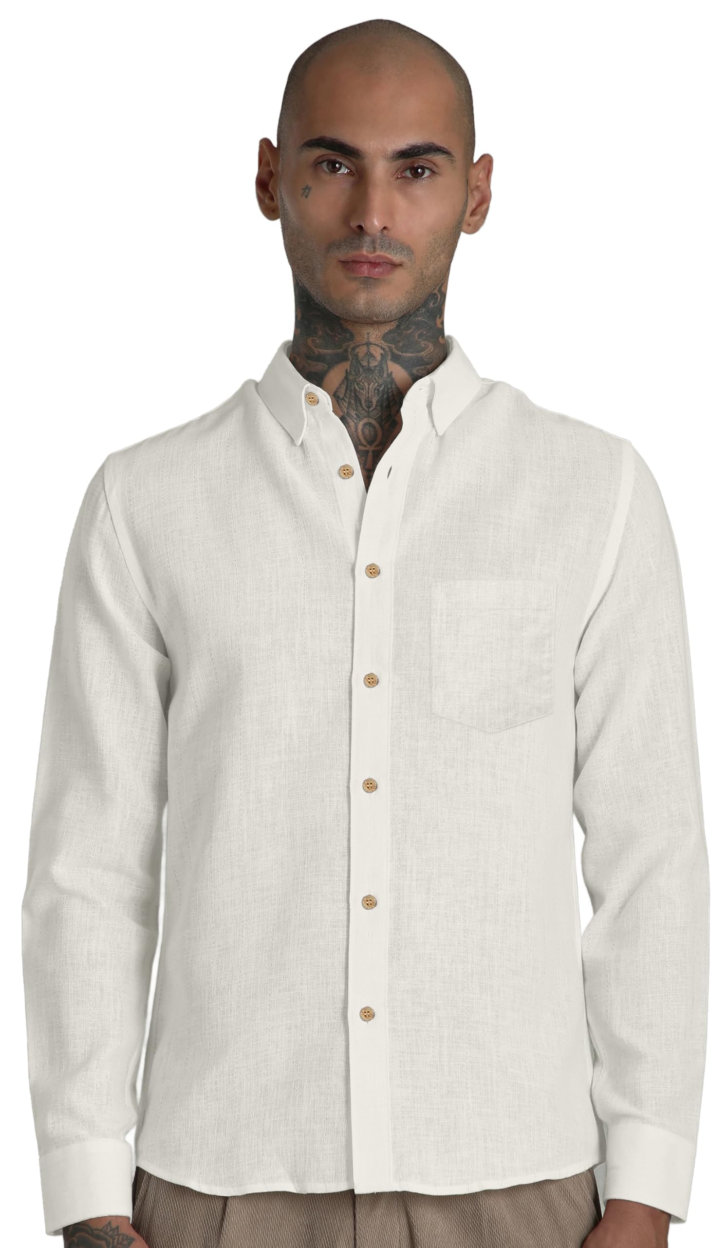 nexaflair Men's Formal Shirts|| Linen Cotton Plain Shirts for Men|| Stylish Full/Long Sleeves Cotton Shirt for Men||Regular Fit Shirt-picture-36