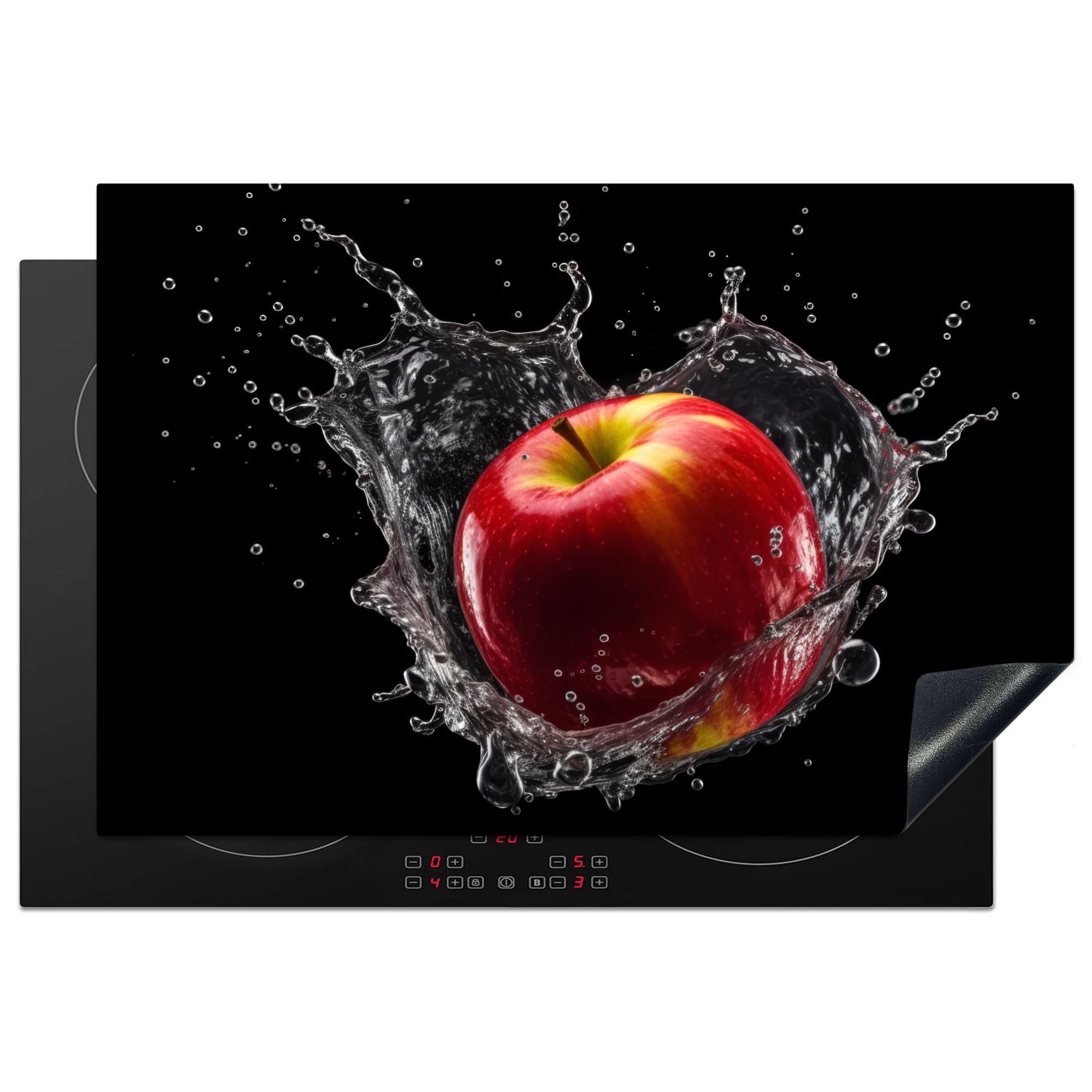 KitchenYeah© Induction Hob Protector Mat 20.1"x30.3" / 77x51 cm Cooker Top Protectors Cover Ceramic Covers Electric Hobs Vinyl Apple - Red - Water - Black - Fruit